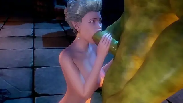 Anorsel: A mysterious ritual - Animated 3D orc fucking mature lady against tree