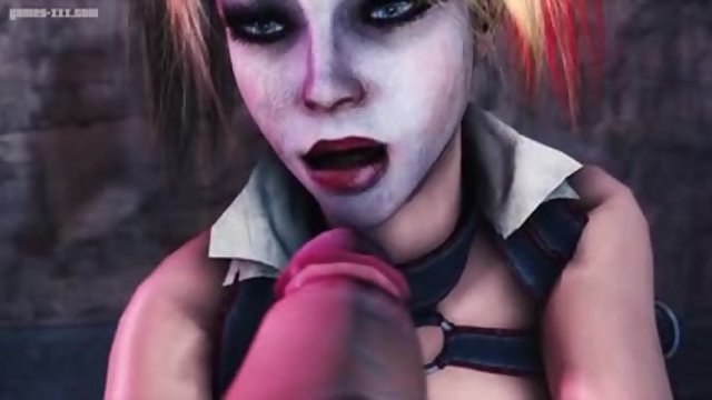 Batman pulls out his big cock and fucks Harley Quinn with it